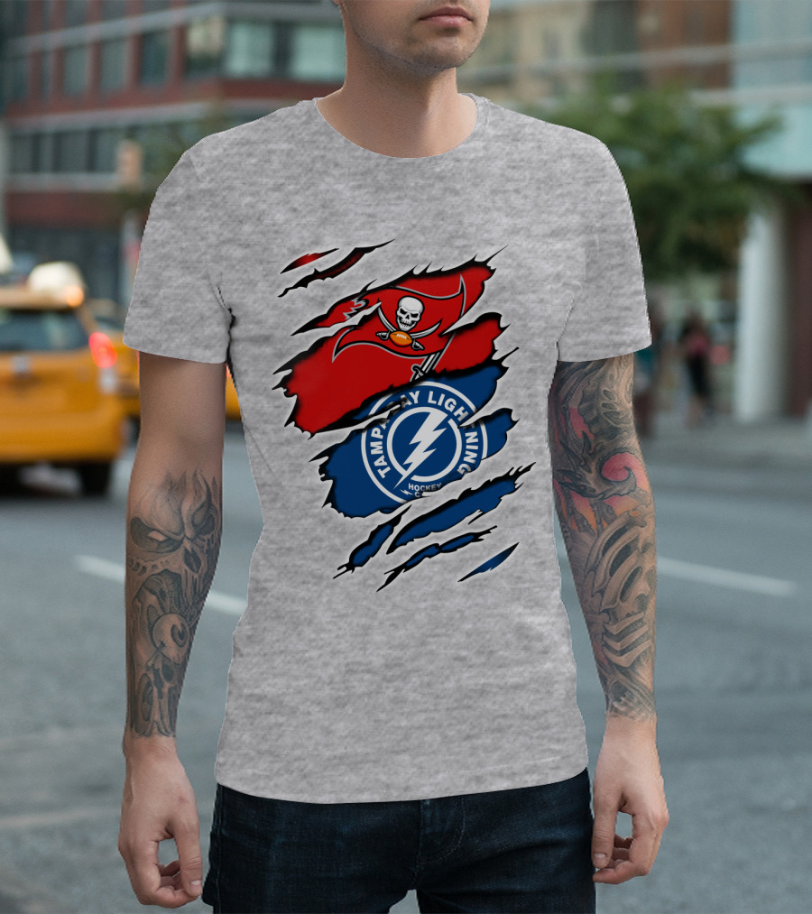 Tampa Bay Buccaneers Lightning Crossover Fan T-Shirt