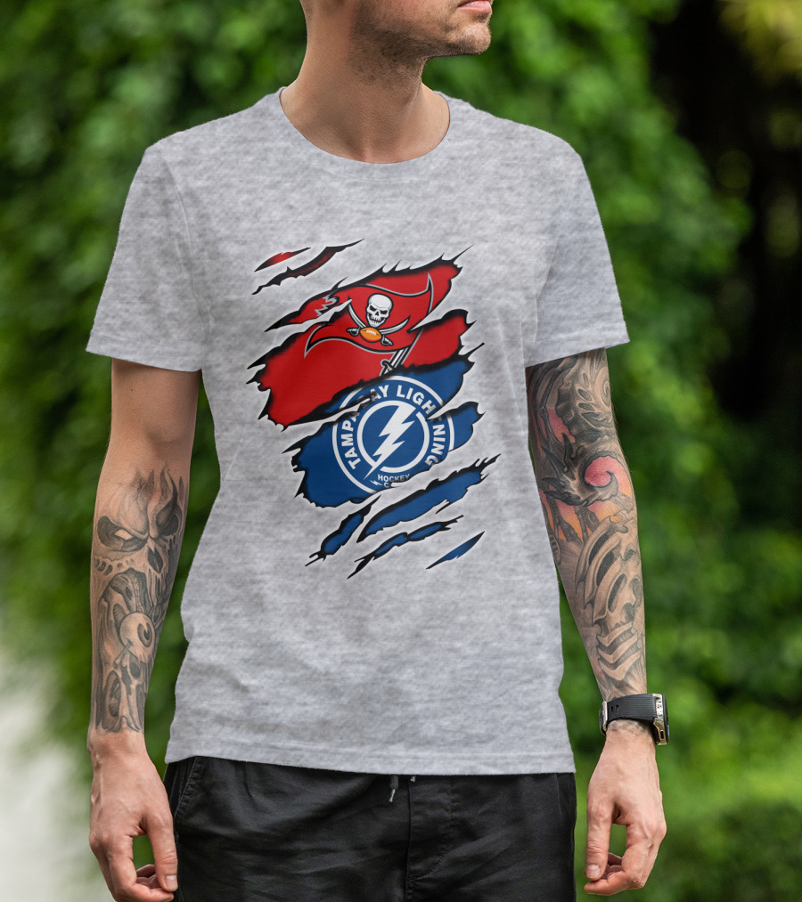 Tampa Bay Buccaneers Lightning Crossover Fan T-Shirt