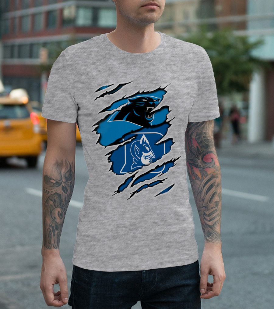 Panthers Duke Blue Devils Claw Marks Fusion T-Shirt