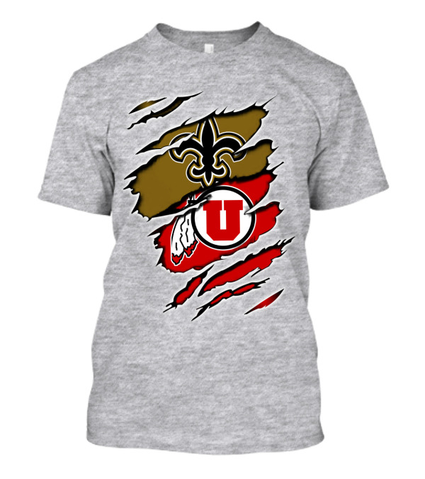 New Orleans Saints Utah Utes Torn Claw T-Shirt