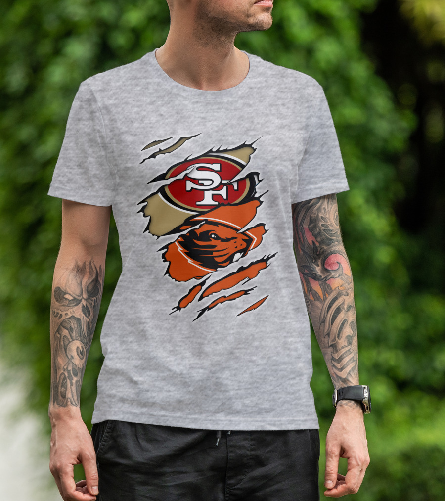San Francisco 49ers Oregon State Beavers Merge T-Shirt