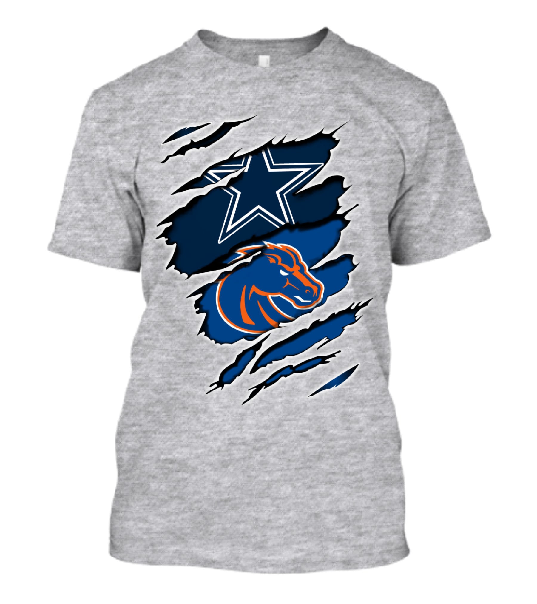 Cowboys Boise Broncos Star Claw Marks T-Shirt