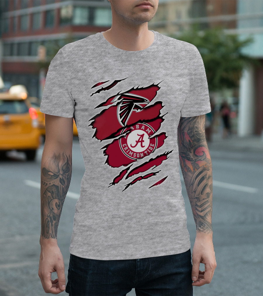 Alabama Crimson Tide Falcons Logo Torn T-Shirt