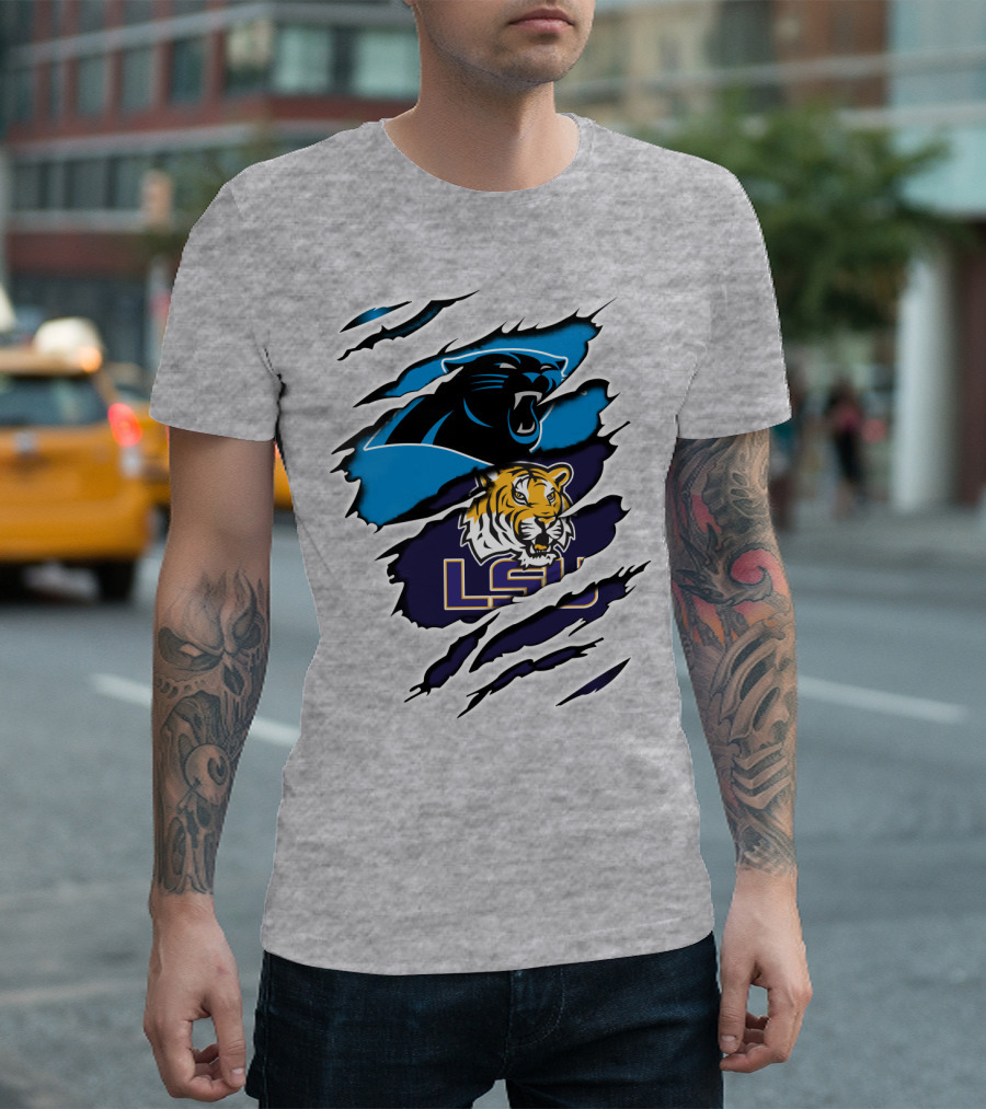 Carolina Panthers and LSU Tigers T-Shirt
