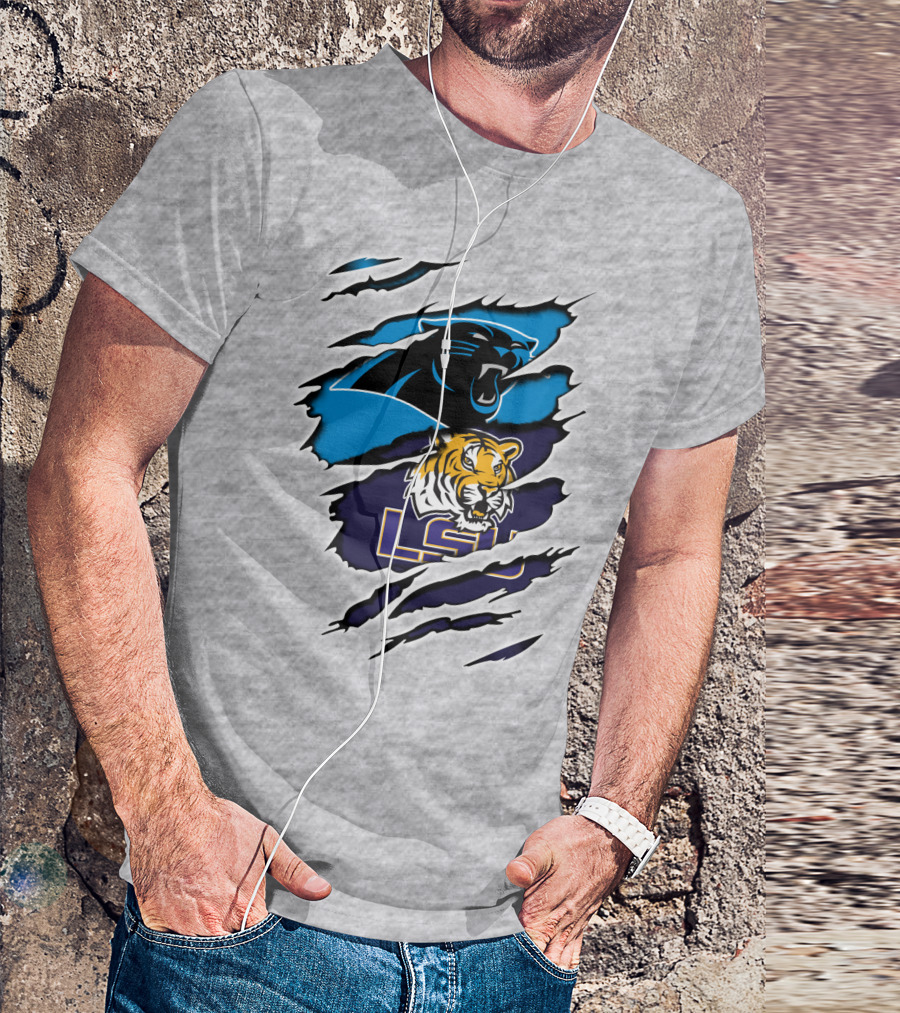 Carolina Panthers And LSU Tigers T-Shirt