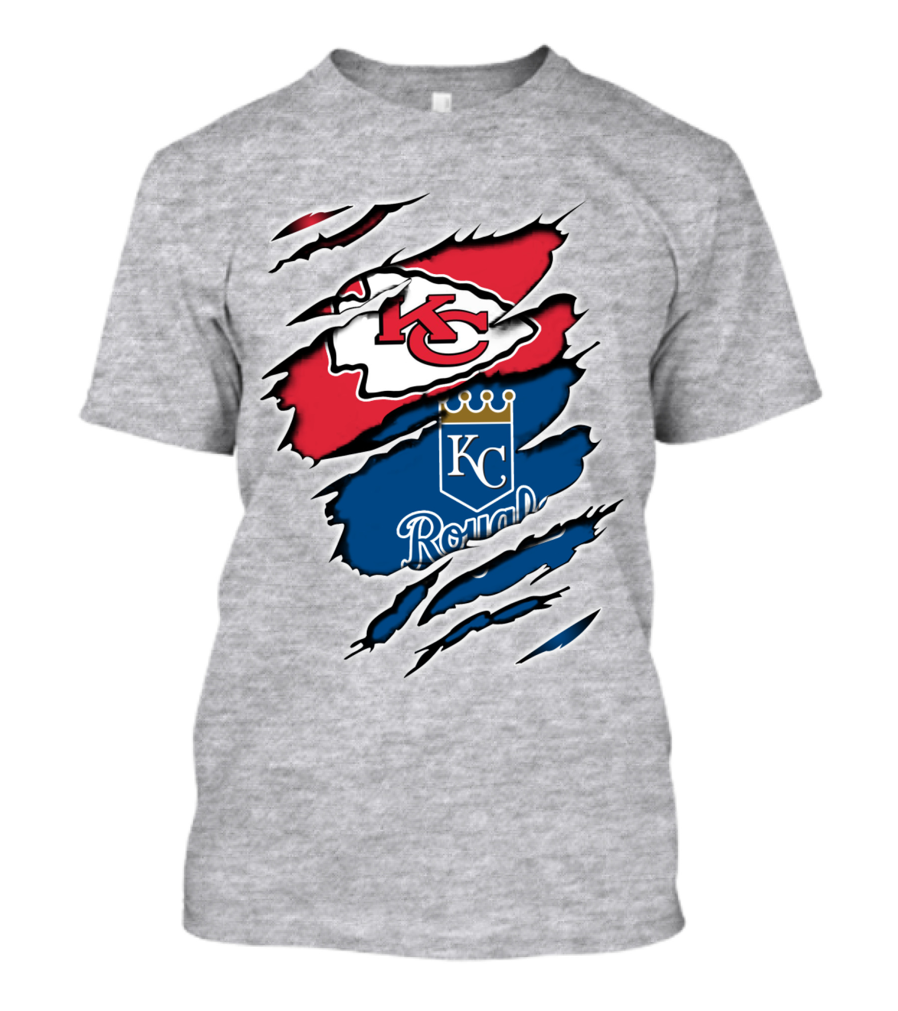 Chiefs KC Royals Logo Rip T-Shirt