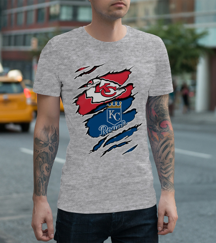 Chiefs KC Royals Logo Rip T-Shirt
