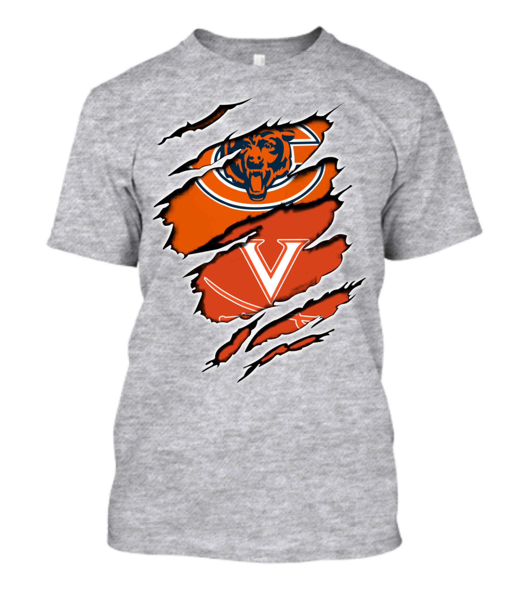 Bears Cavaliers Logo Fusion Football Fan T-Shirt