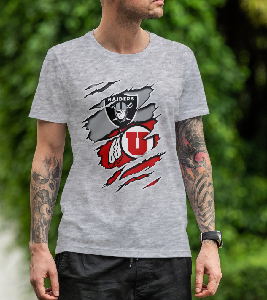 Raiders Utes Logo Fusion Claw Marks T-Shirt