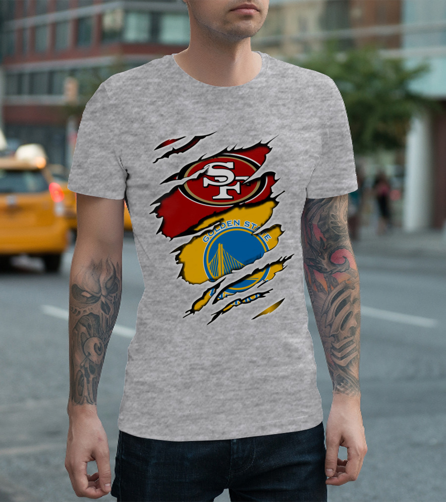 49ERS Golden State Warriors SF Logo Tear T-Shirt