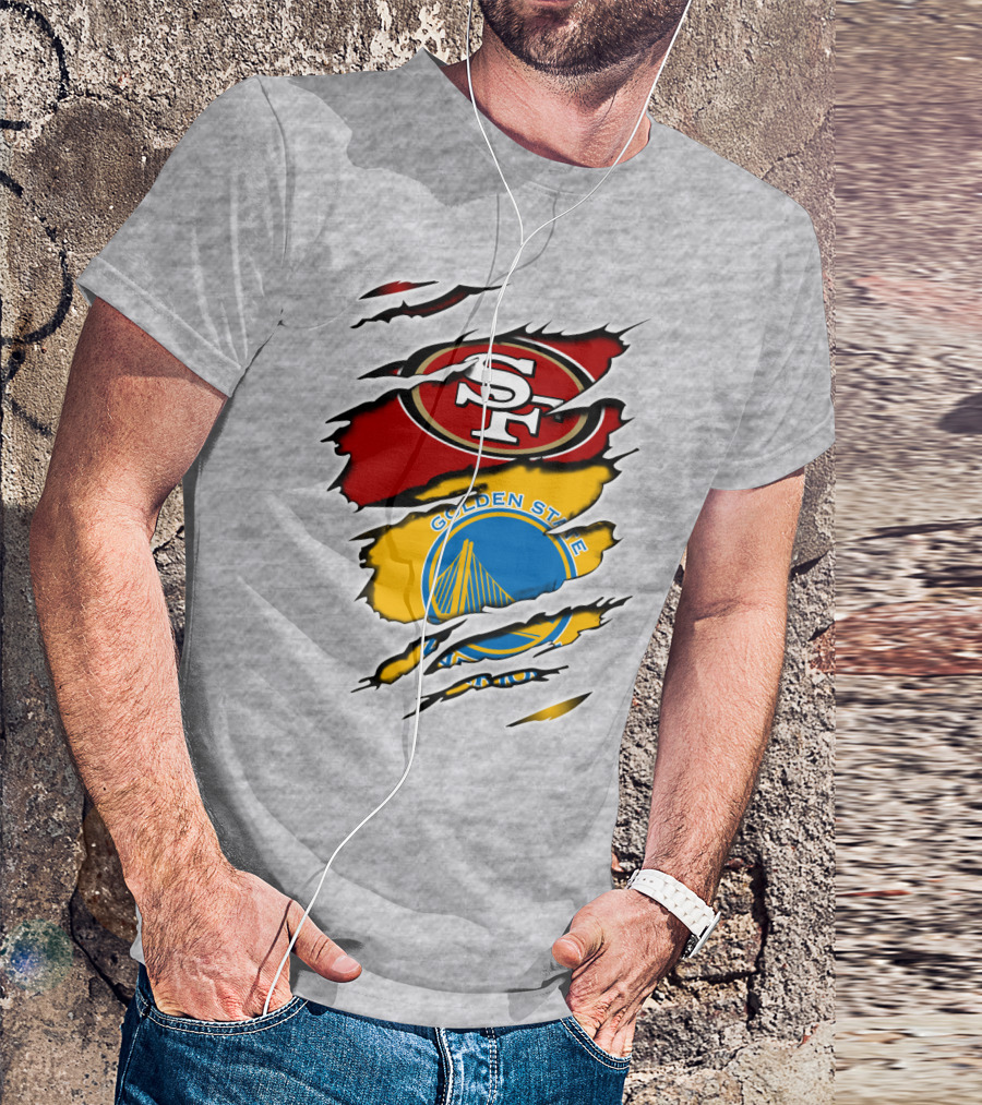 49ERS Golden State Warriors SF Logo Tear T-Shirt