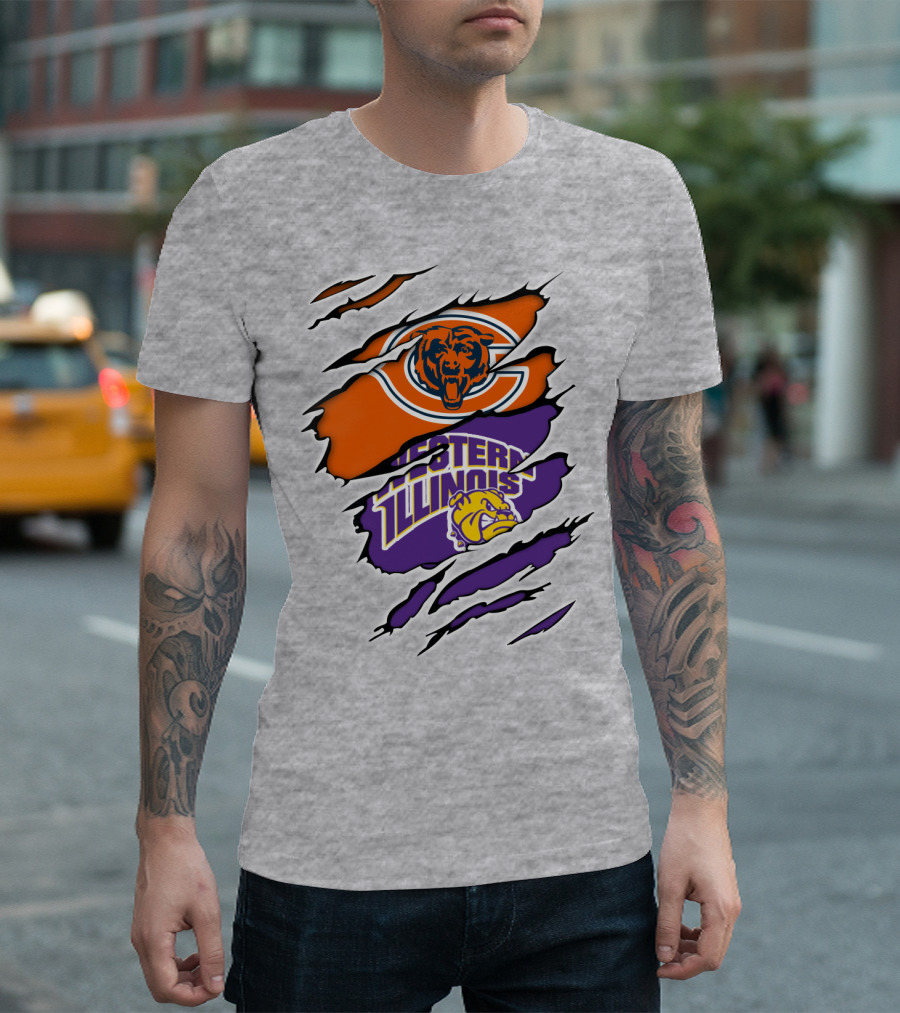 Chicago Bears Western Illinois Leathernecks Claw Marks T-Shirt