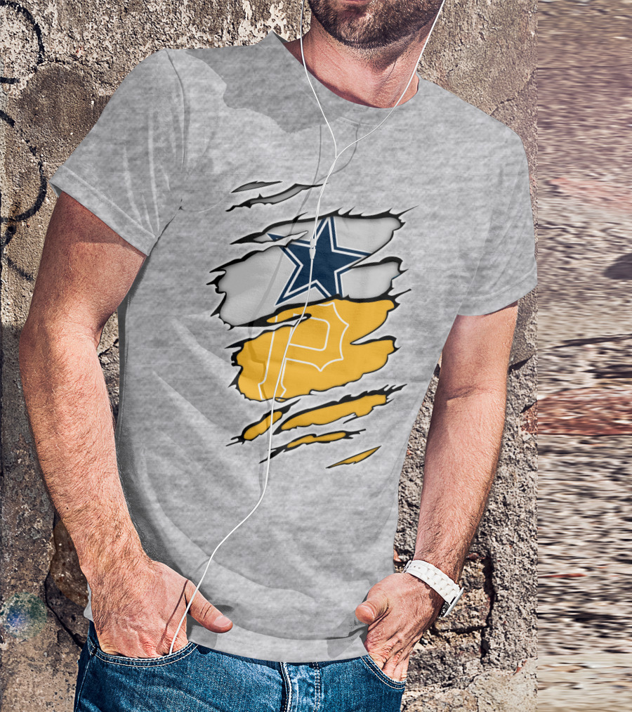 Dallas Cowboys Star Pittsburgh Pirates P Logo Fusion T-Shirt