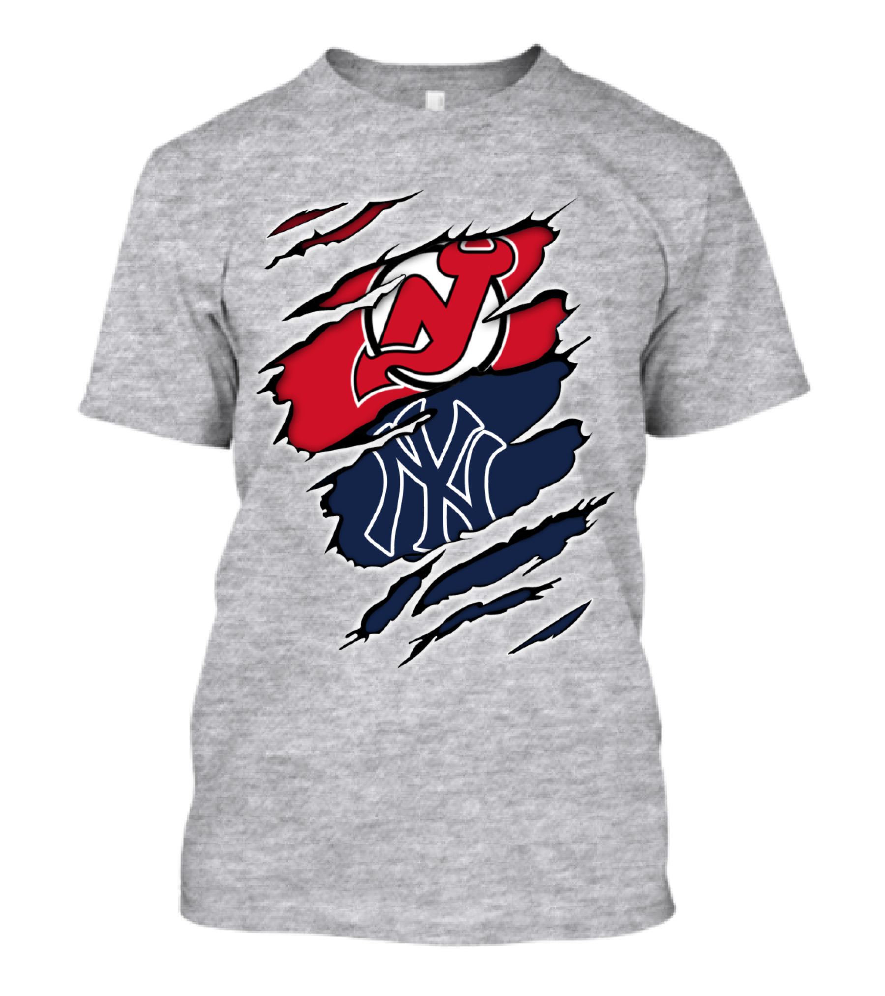 New Jersey Devils New York Yankees Fan Crossover T-Shirt