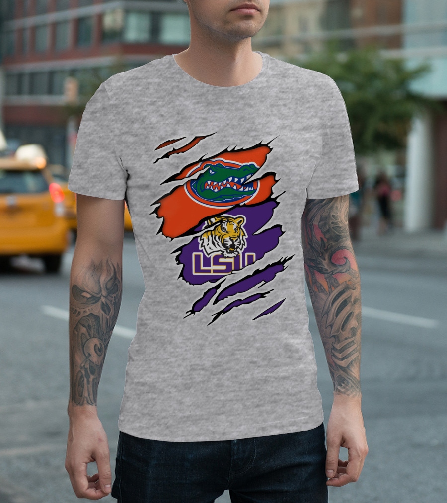 Florida Gators LSU Tigers Rivalry Claw Marks T-Shirt