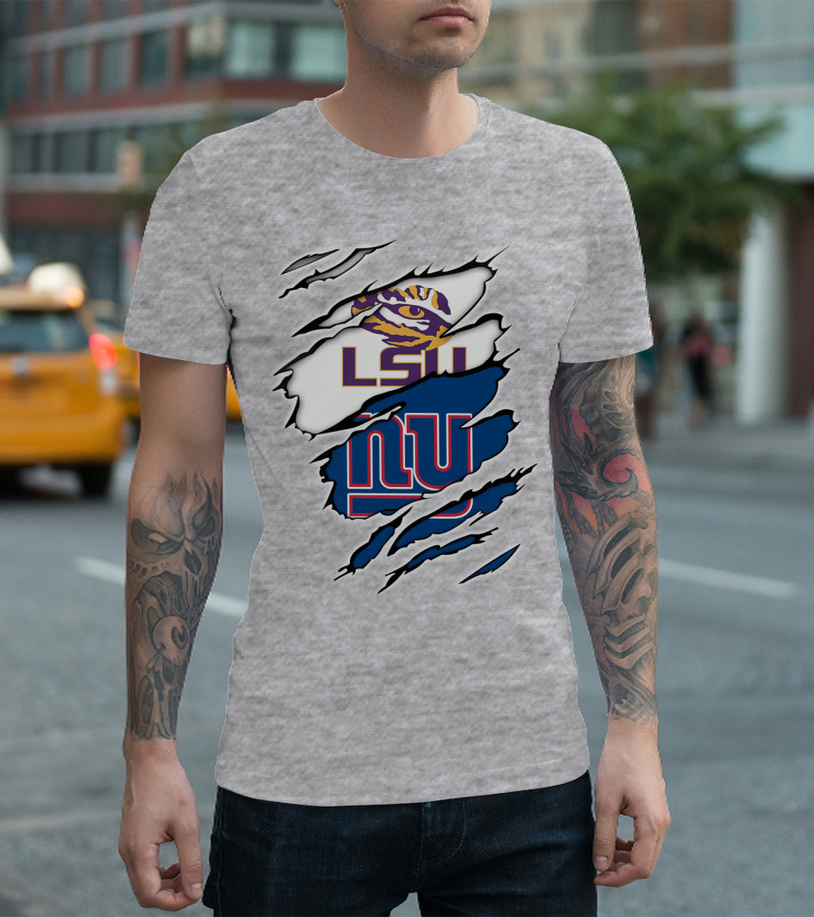 LSU Tigers New York Giants Crossover Tear T-Shirt