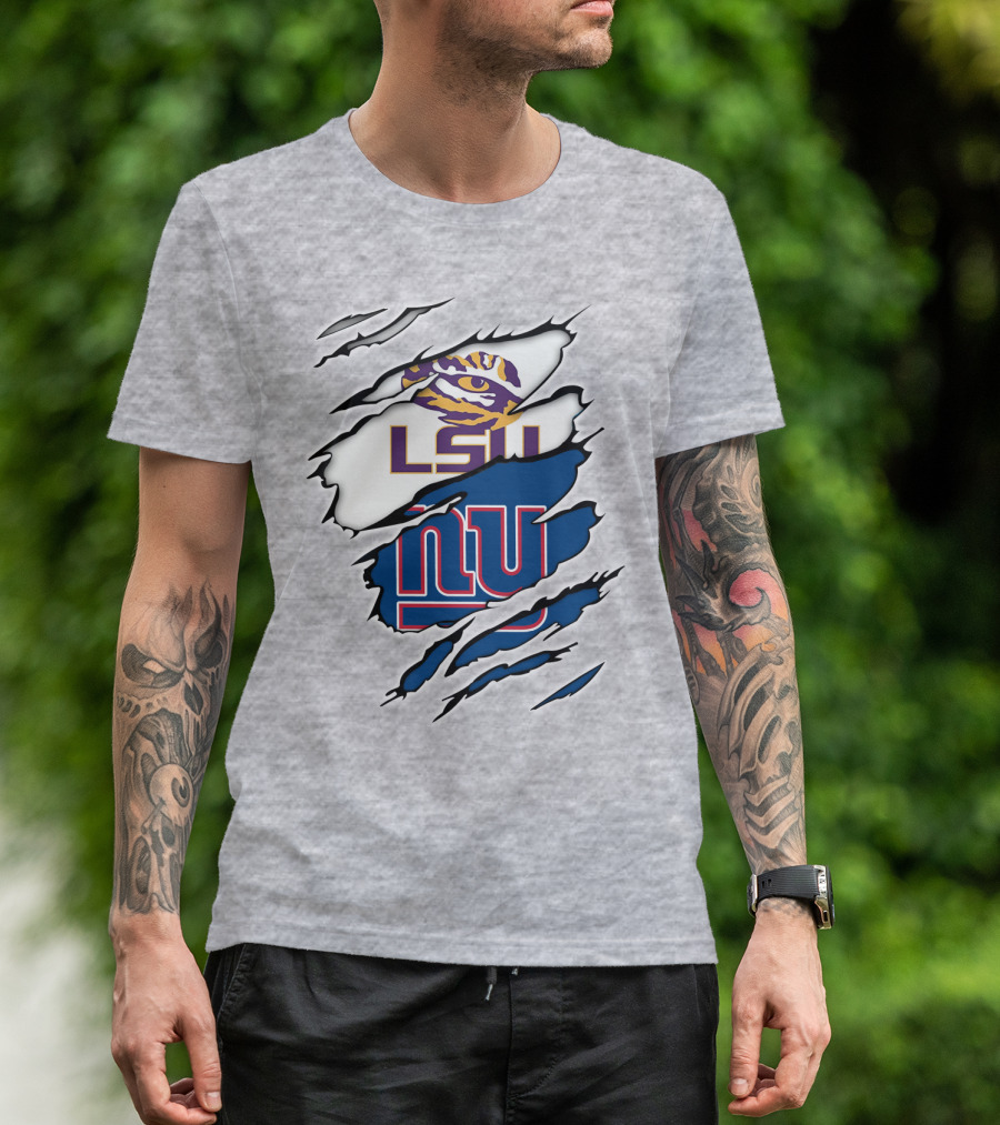 LSU Tigers New York Giants Crossover Tear T-Shirt