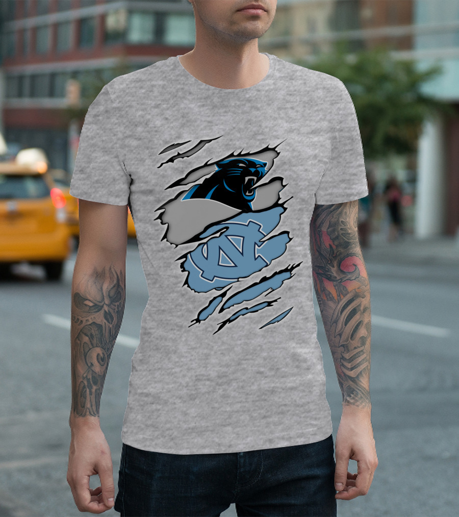 Panther and Tar Heels Logo Fusion T-Shirt
