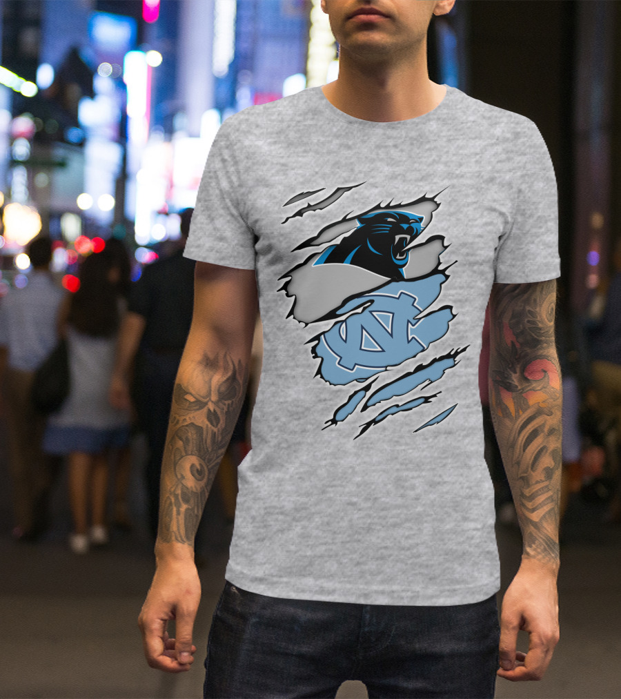 Panther And Tar Heels Logo Fusion T-Shirt