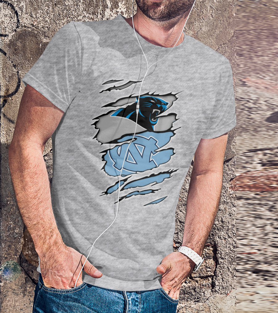 Panther And Tar Heels Logo Fusion T-Shirt