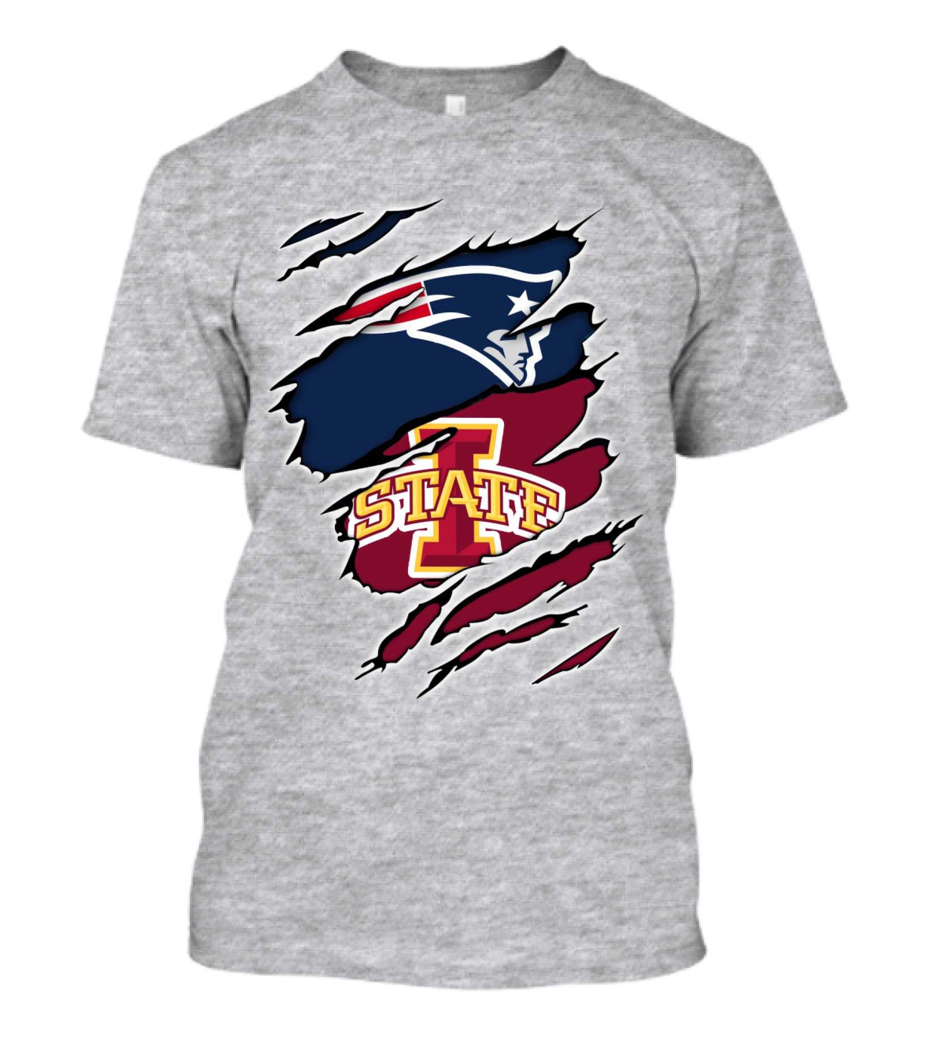 Patriots Logo Claw Marks With Iowa State Cyclones T-Shirt