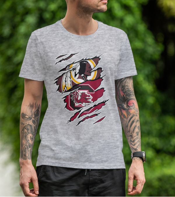 Redskins Gamecocks Logo Mashup T-Shirt