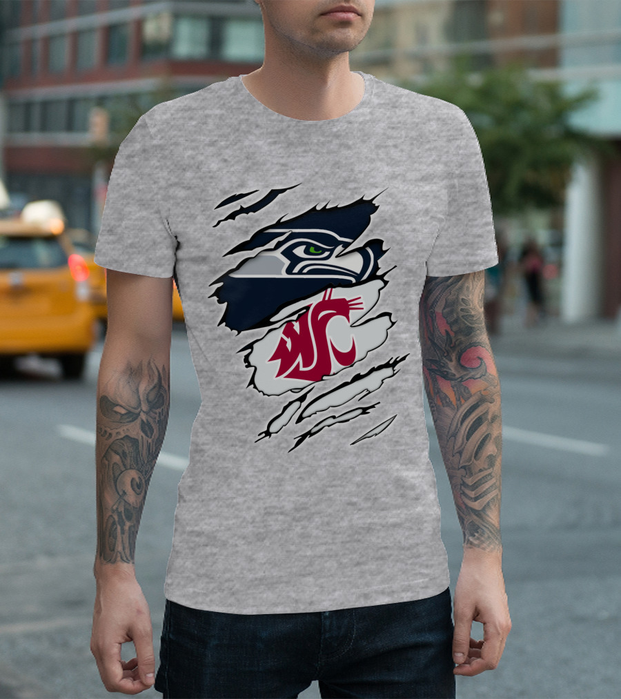 Seahawks Cougars Ripped T-Shirt
