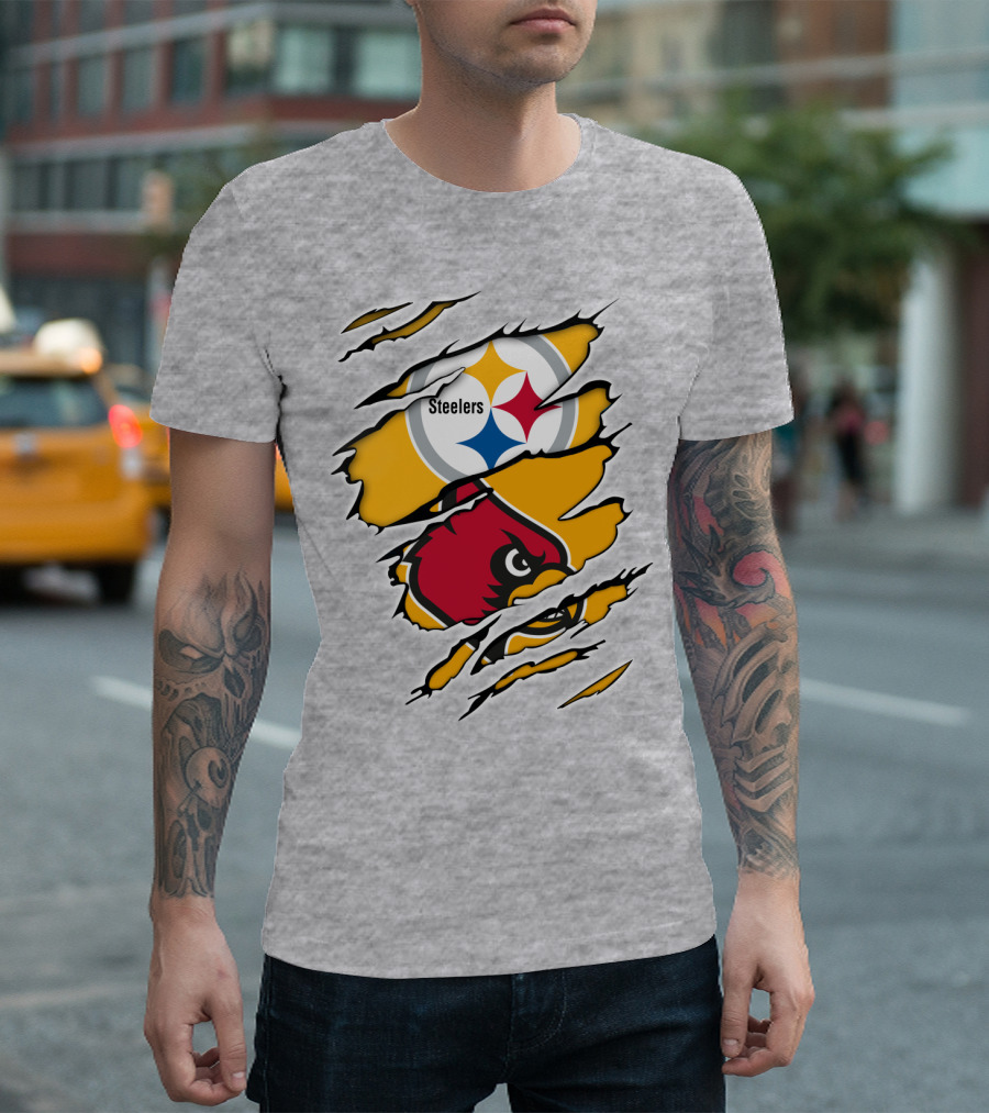 Steelers Louisville Cardinals Fan Crossover T-Shirt
