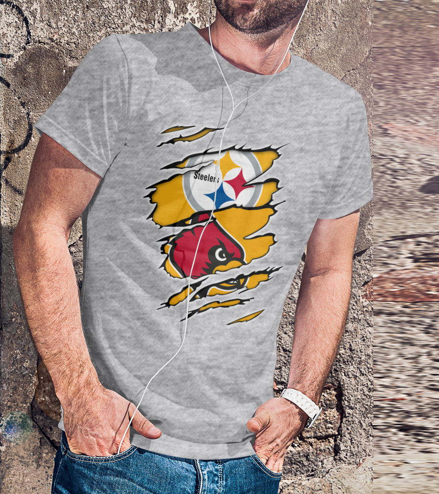 Steelers Louisville Cardinals Fan Crossover T-Shirt