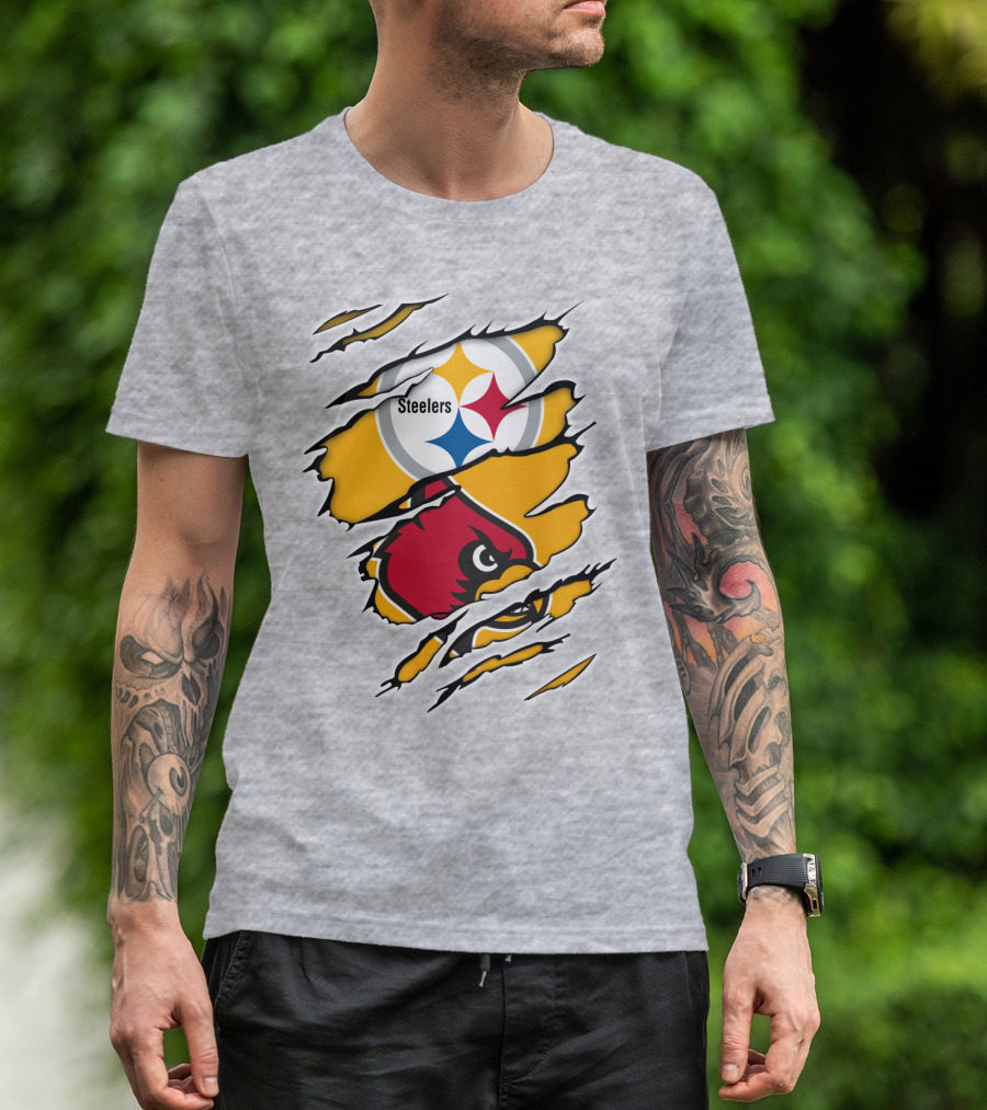Steelers Louisville Cardinals Fan Crossover T-Shirt