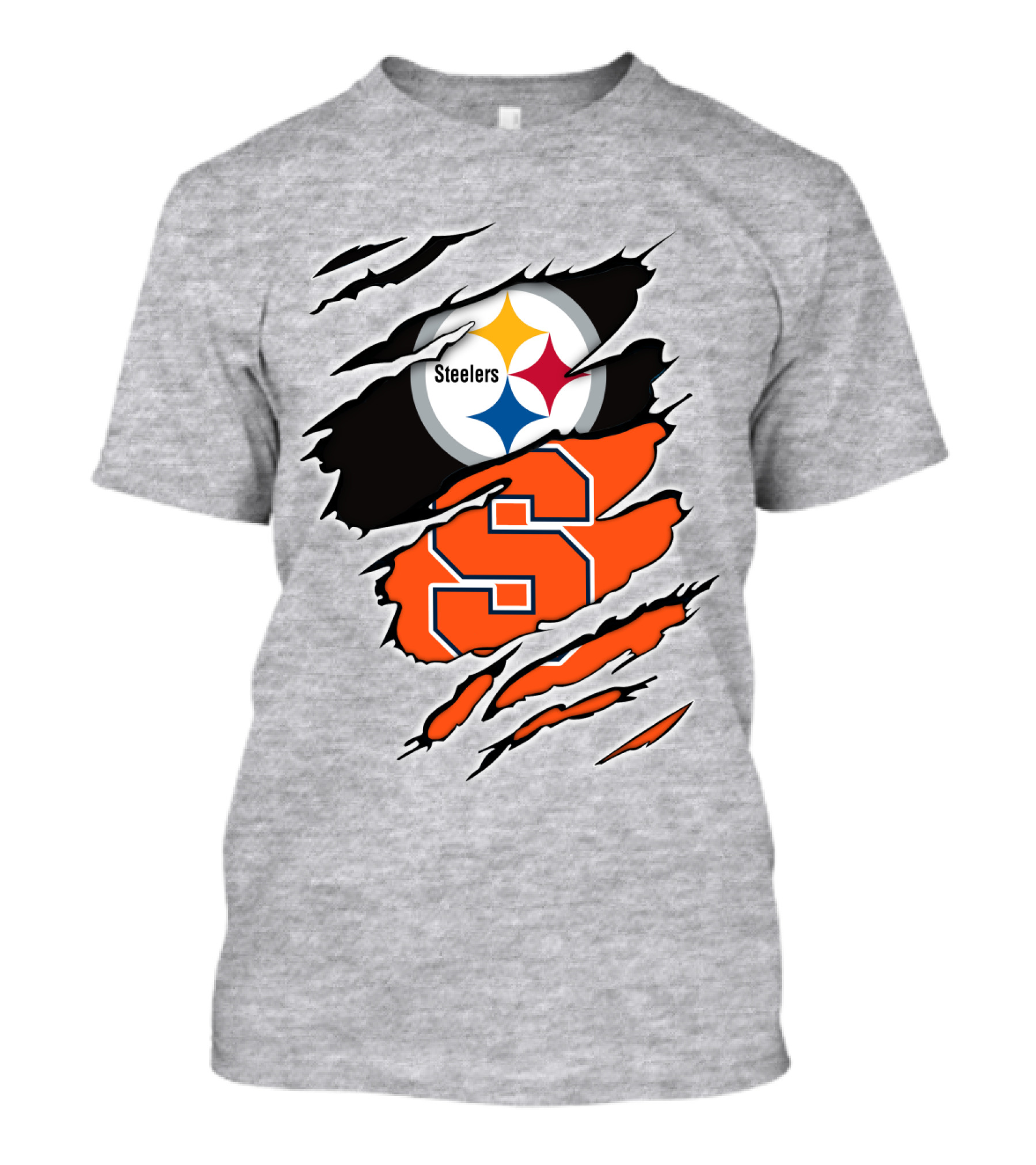 Steelers Syracuse Dual Logo Torn Effect T-Shirt