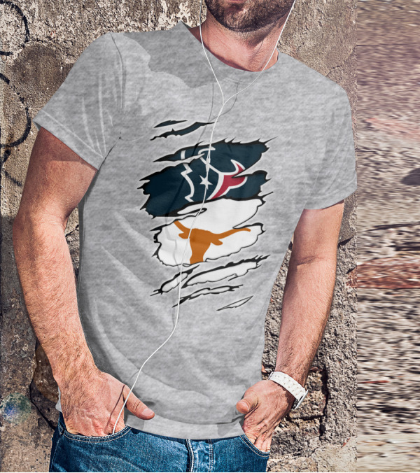 Texans Longhorns Logo Fusion T-Shirt