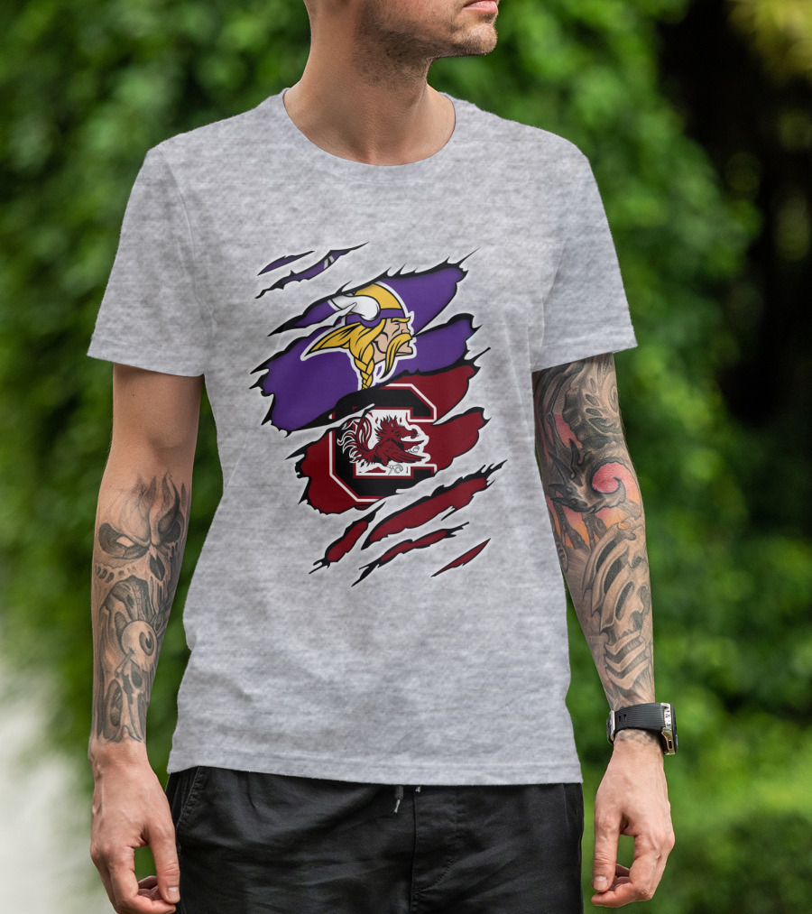 Minnesota Vikings South Carolina Gamecocks Claw T-Shirt