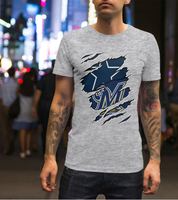 Dallas Cowboys Milwaukee Brewers Rip T-Shirt
