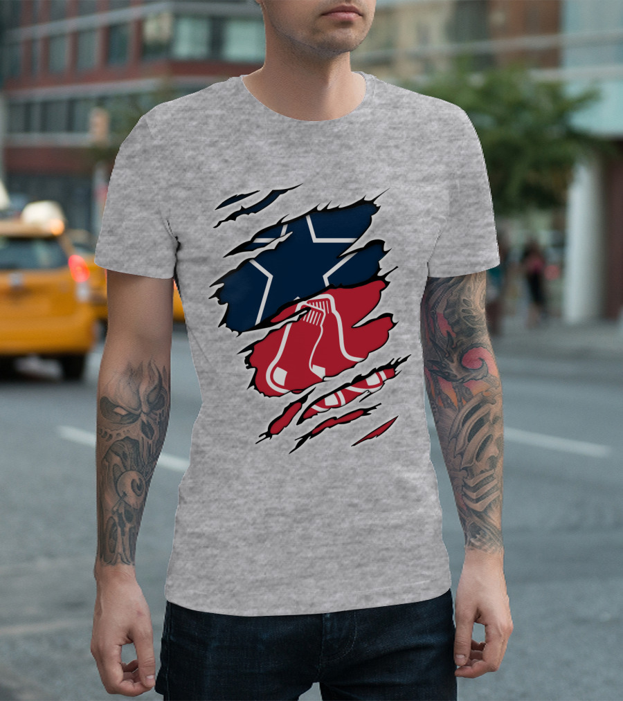 Cowboys Red Sox Logo Mashup T-Shirt