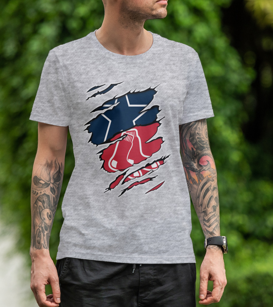 Cowboys Red Sox Logo Mashup T-Shirt