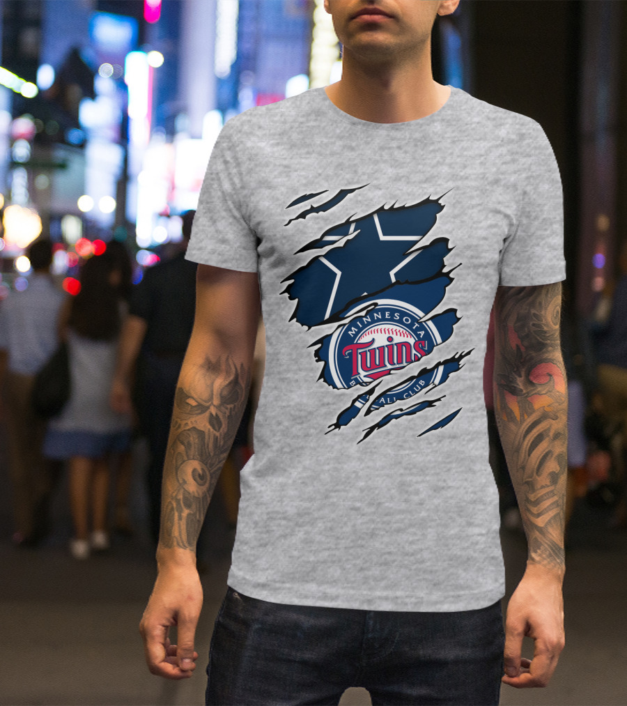 Minnesota Twins Dallas Cowboys Logo Mashup T-Shirt