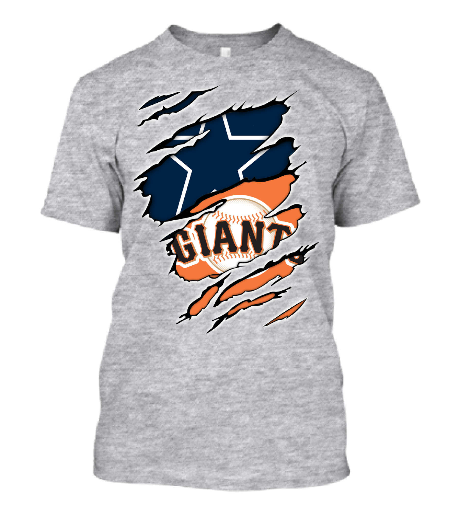 Cowboys Star And Giants Baseball Mashup T-Shirt
