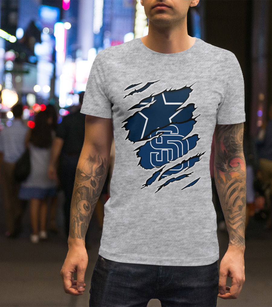 Cowboys Padres Cowboys Logo Mashup T-Shirt