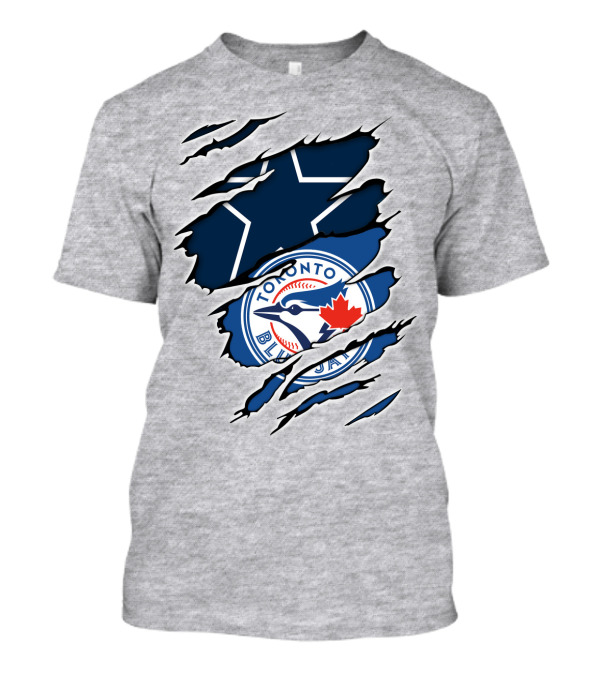 Toronto Blue Jays Dallas Cowboys Ripped T-Shirt