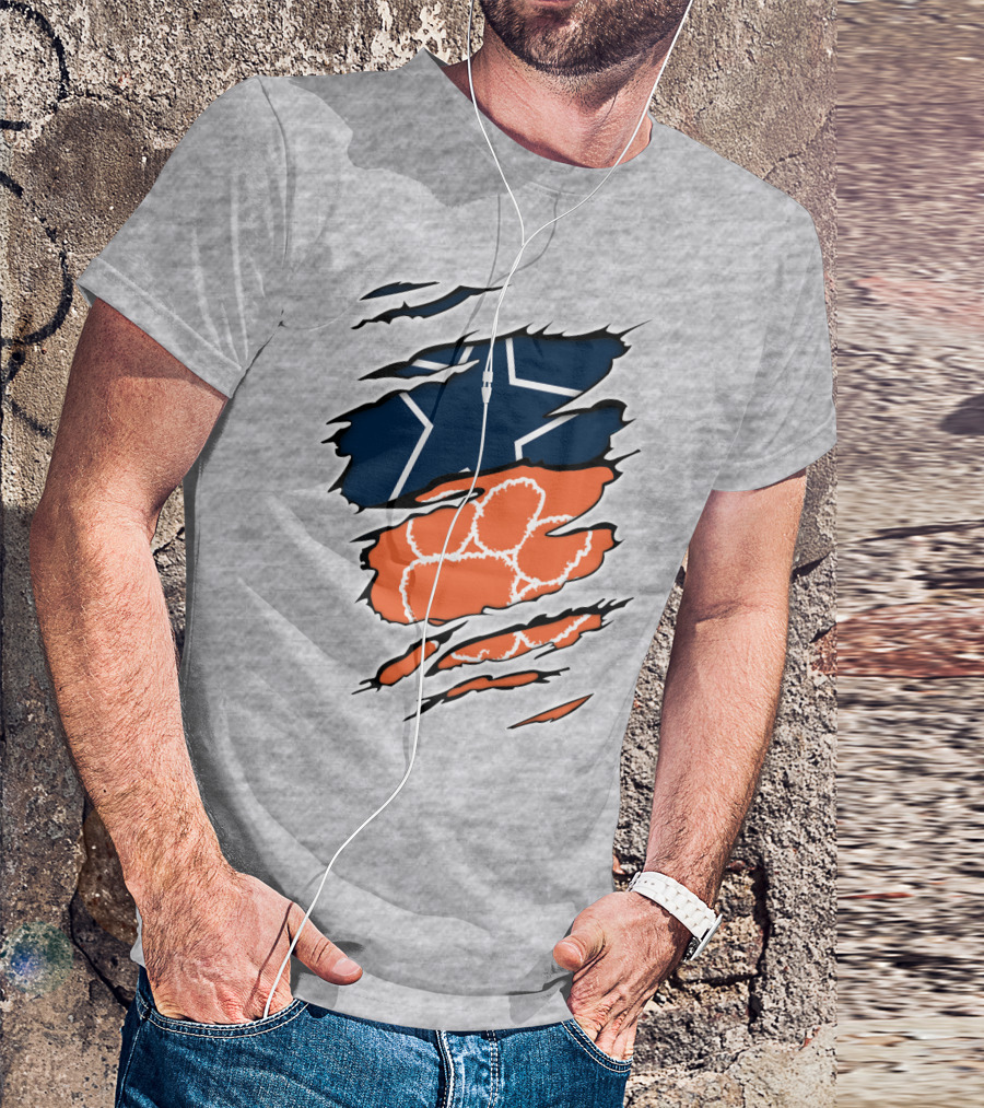 Cowboys Clemson Paw Print Dual T-Shirt