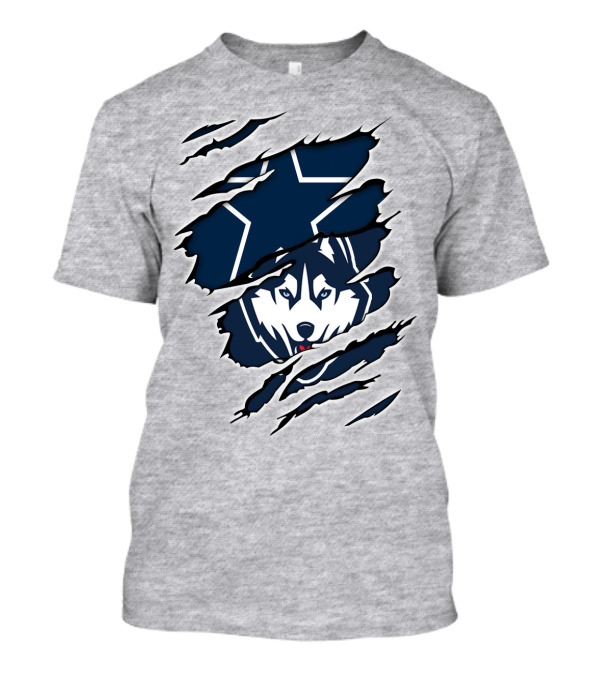 Cowboys Huskies Scratch Star Iconic T-Shirt