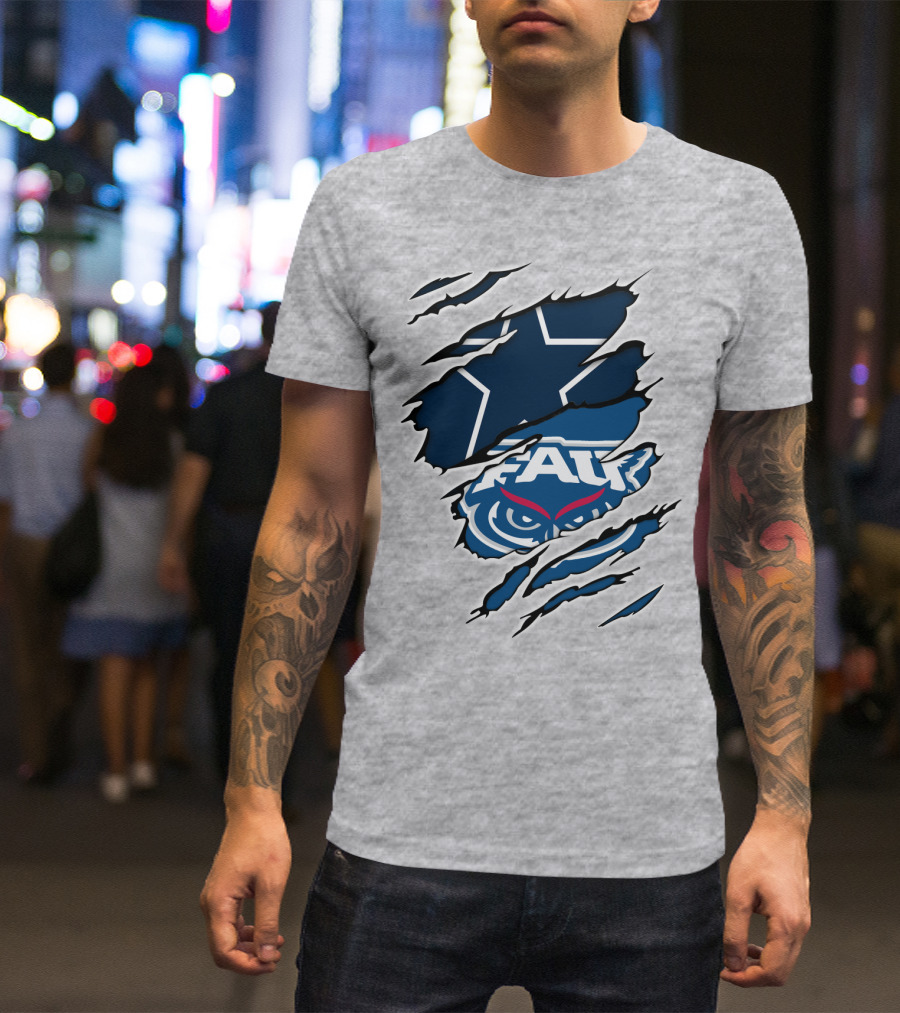 Cowboys Atlantic FAU Owls Star Claw T-Shirt
