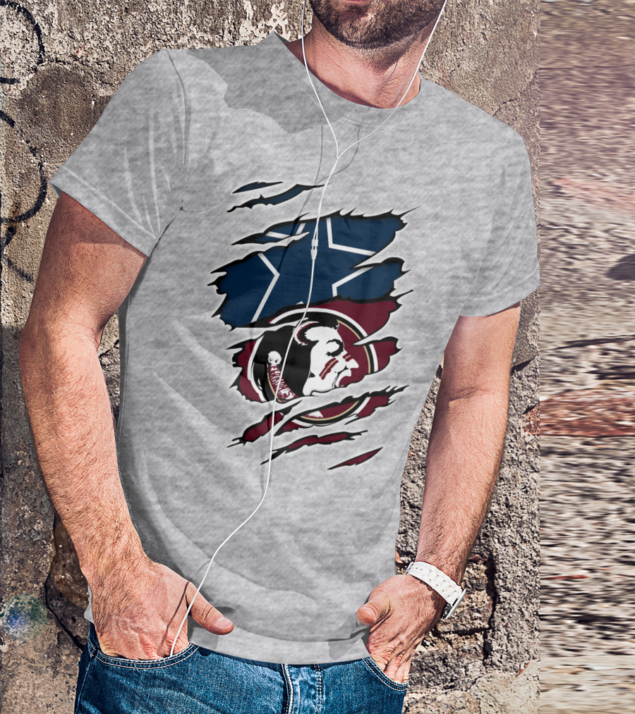 Cowboys Seminoles Star Logo Football Fan Merge T-Shirt