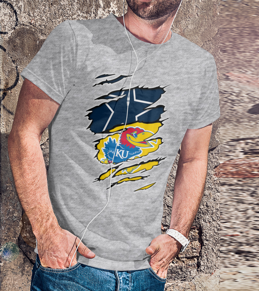 Dallas Cowboys Kansas Jayhawks Unique Blend T-Shirt