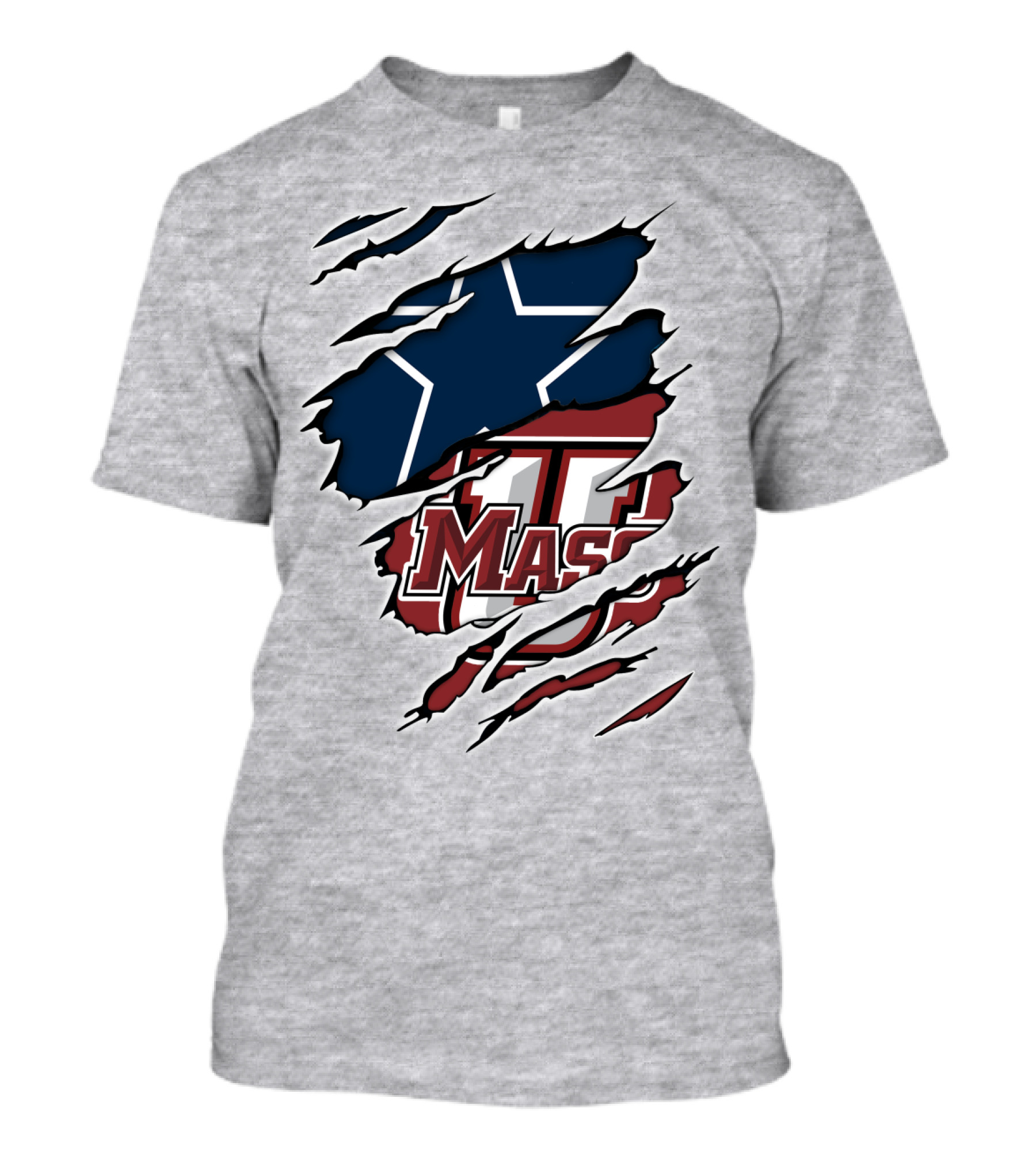Massachusetts Cowboys Star Logo And UMASS Symbol Combo T-Shirt