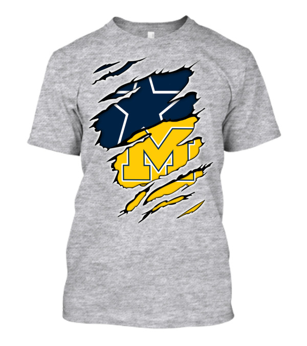 Cowboys Michigan Wolverines Star Logo Fusion T-Shirt
