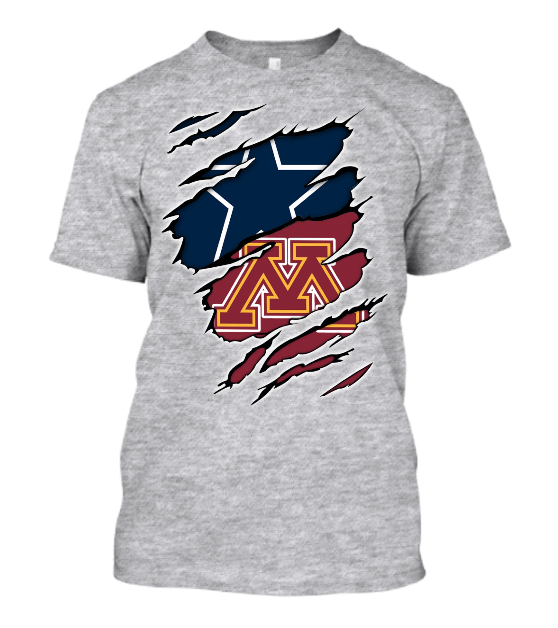 Minnesota Cowboys Star And M Logo Torn T-Shirt