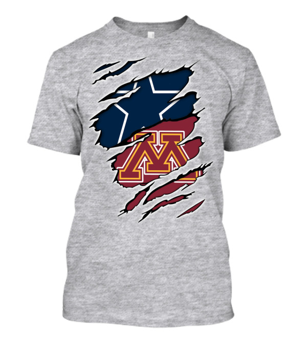 Minnesota Cowboys Star And M Logo Torn T-Shirt