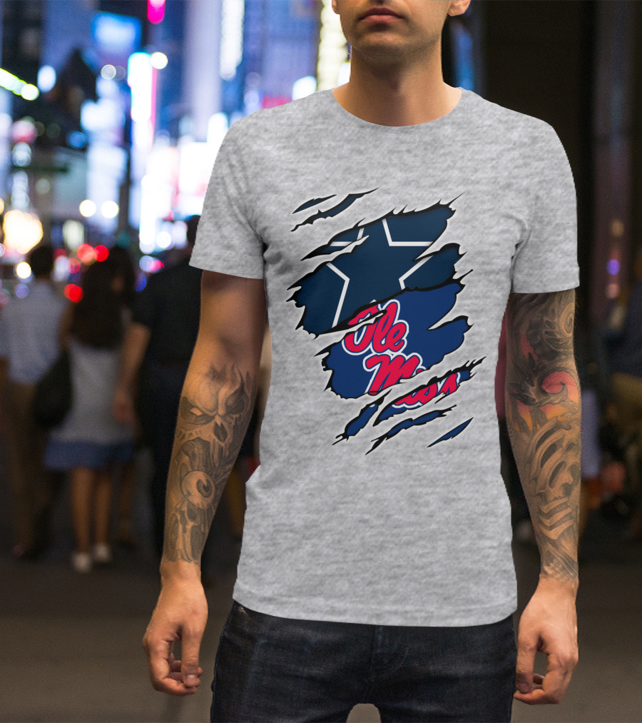 Ole Miss Cowboys Star Distressed T-Shirt